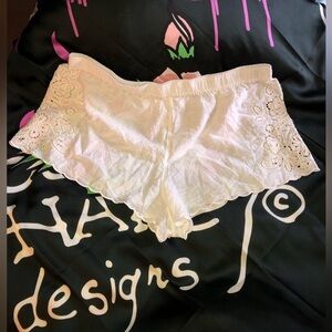 Anthropologie Eyelet White Shorts size XL